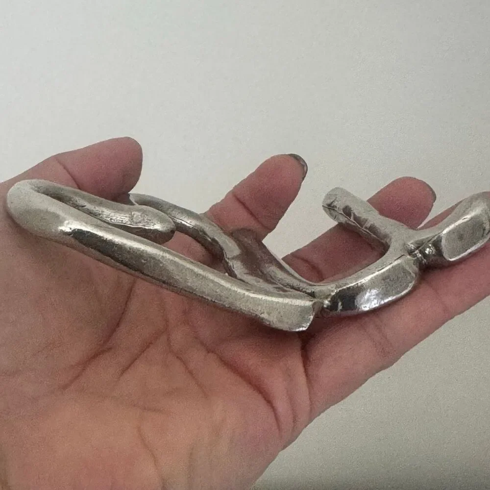 Tamar Mensios Studio Pewter Heart U Ring Holder Hand Made Signed Jewelry Gift